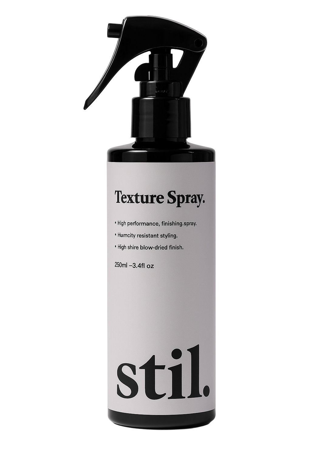 Texture spray bottle with 'stil.' branding on a white background