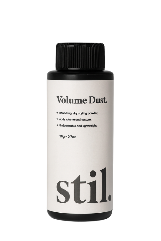Bottle of 'Volume Dust' by stil. on a white background